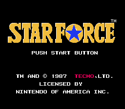 Star Force title screen for NES